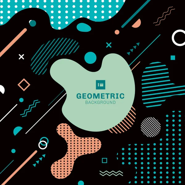 Abstract Creative Trendy Color Splash Geometric Line Shape Background Memphis — 스톡 벡터