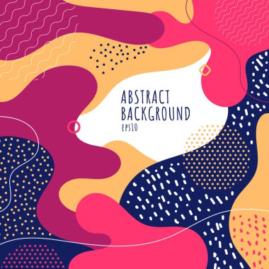 Soyut çizgi film renkleri çocukların oyun parkı afiş tasarımı unsurlarını yansıtır. Geometrik şeklin renkli benekli deseni, çizgi ve nokta 80 'ler-90' lar modasına uygun. Vektör illüstrasyonu