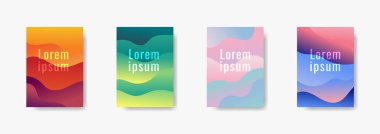 Broşür kapağı A4 şablon dalga şekli katmanlı arka plan. Tasarım afişleri sunumları, el ilanları, posterler ve davetiyeler için kullanabilirsiniz. Vektör illüstrasyonu