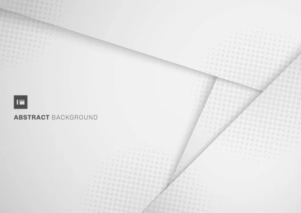 Papel Blanco Gris Abstracto Cortado Con Sombra Fondo Semitono Ilustración — Vector de stock