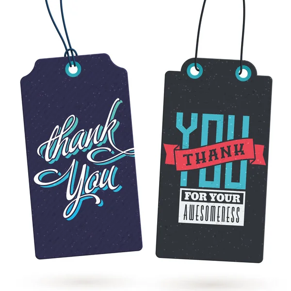 Set of Vintage Thank You Tags — Stock Vector