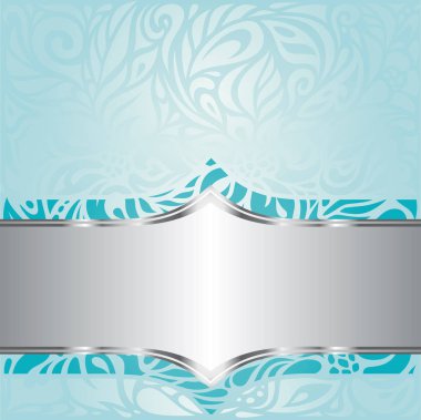 Turkuaz yeşil mavi çiçek vintage davet arka plan tasarım