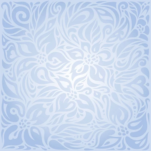 Vetor floral azul convite fundo decorativo — Vetor de Stock