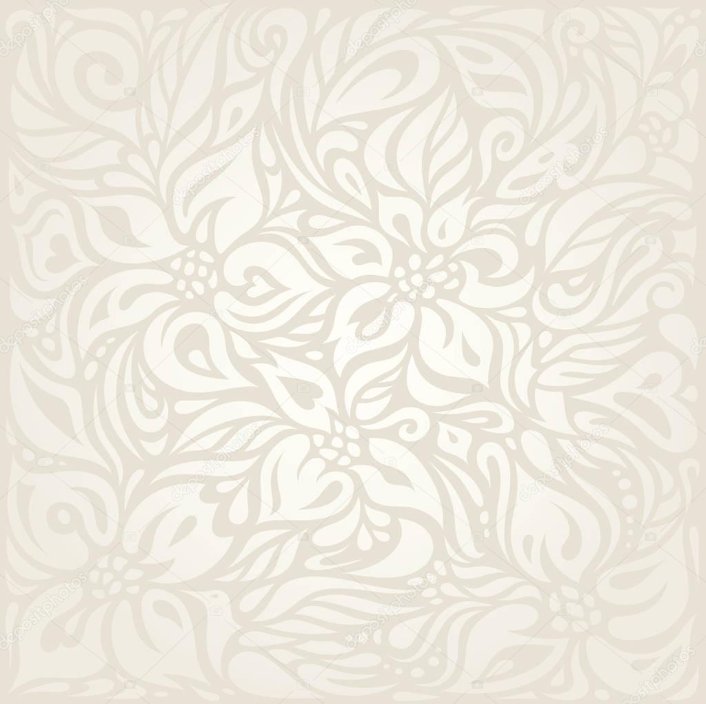 Wedding Floral pale wallpaper pattern design
