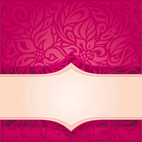 Retro floral padrão de vetor vermelho design papel de parede — Vetor de Stock