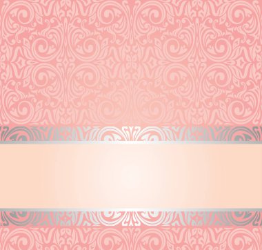 Pembe ve gümüş nazik daveti duvar kağıdı tasarım