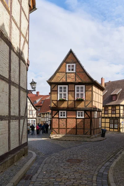 Historisches Fachwerkhaus in Quedlinburg — Stockfoto