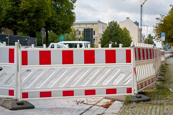 Schranke an einer Baustelle — Stockfoto