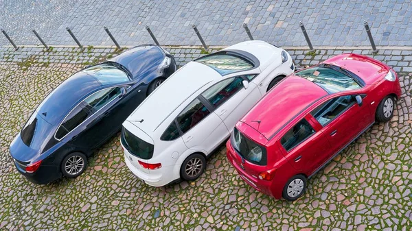 德累斯顿 2017年10月11日 停放汽车在停车场在德累斯顿市中心 — 图库照片