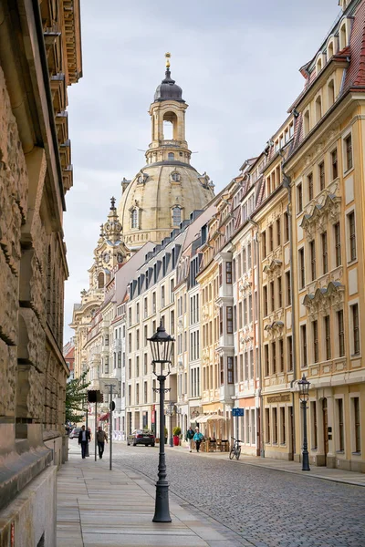 Dresden Allemagne Octobre 2017 Rue Dans Vieille Ville Dresde Avec — Photo