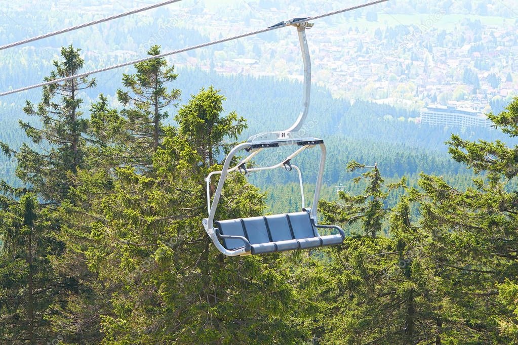  Chairlift at the Wurmberg near Braunlage in the Harz National Park                              