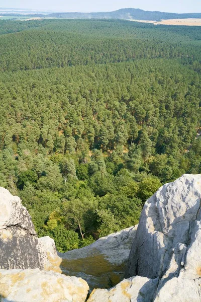 Άποψη Από Regenstein Κοντά Στο Blankenburg Έως Harz Foreland Στη — Φωτογραφία Αρχείου