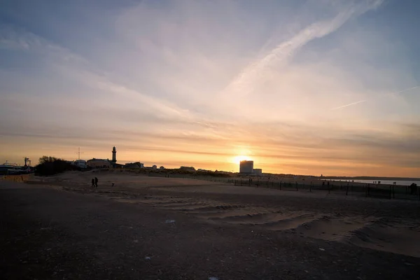 Pohled Západního Mola Pláž Warnemuende — Stock fotografie