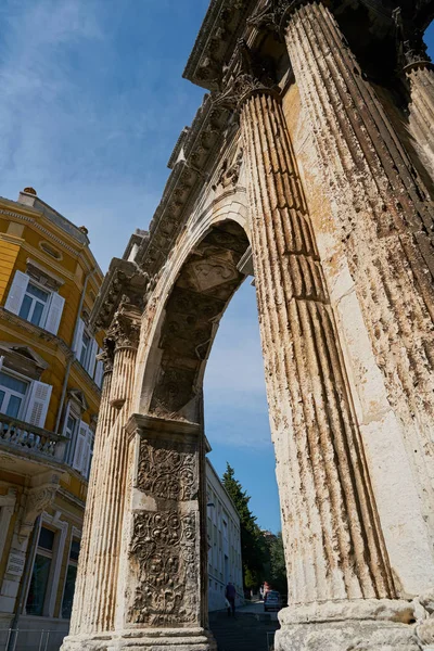 Arco Sergii Ano Antes Cristo Cidade Velha Pula Croácia — Fotografia de Stock