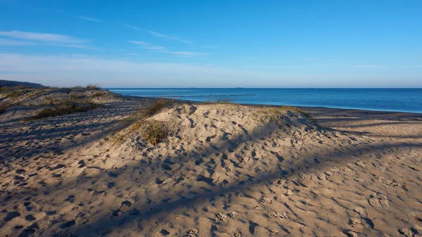 Praia Deserta Costa Mar Báltico Perto Warnemuende Alemanha — Fotografia de Stock