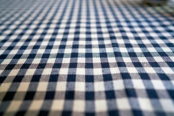 Checked Tablecloth Table Restaurant — Stock Photo, Image