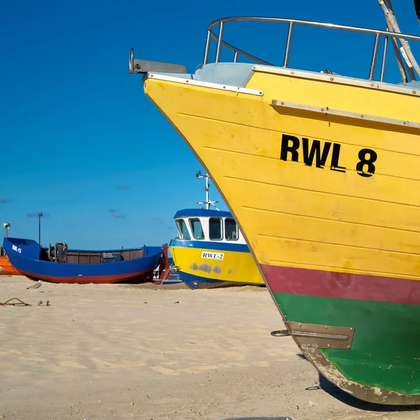 Rewal Polen September 2019 Vissersboot Het Strand Van Poolse Oostzeekust — Stockfoto