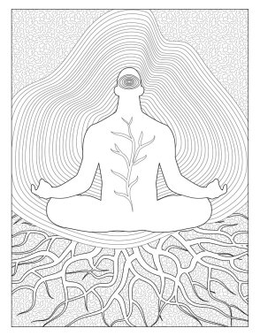Spiritual Grounding Coloring Page clipart