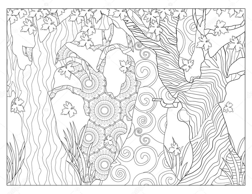 Tree Pattern Coloring Page