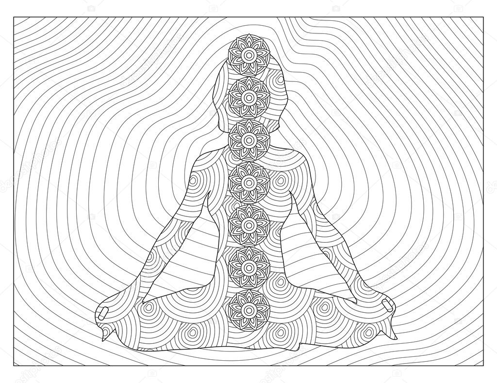 Yoga Chakras Coloring Page