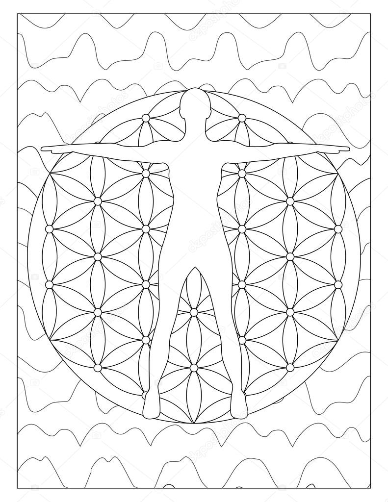 Yoga Pattern Of Life Coloring Page