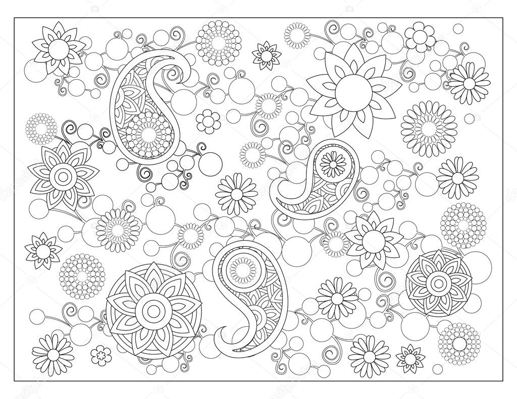 Henna Pattern Coloring Page