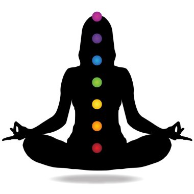 Kadın ile yedi çakra meditasyon