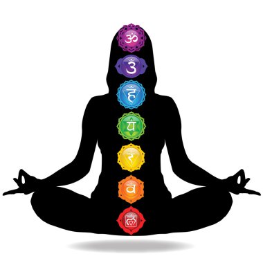 Kadın ile yedi çakra meditasyon