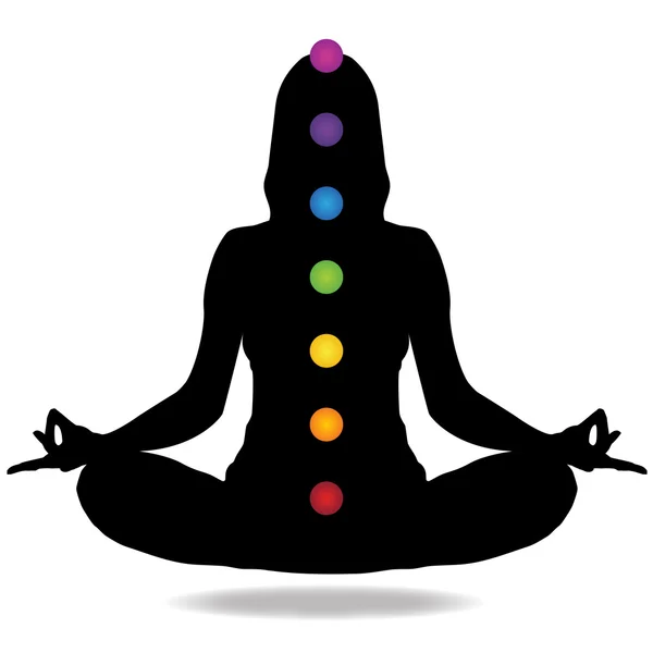 Kadın ile yedi çakra meditasyon