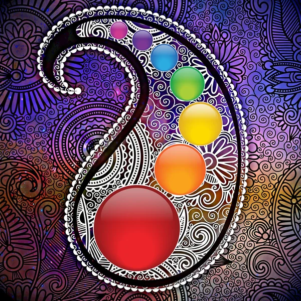 Design di Paisley del hennè Chakra — Foto Stock