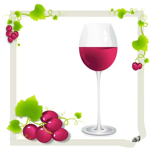 Bicchiere di vino rosso con uva — Foto Stock