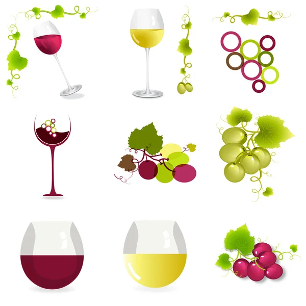 Set di icone del vino — Vettoriale Stock