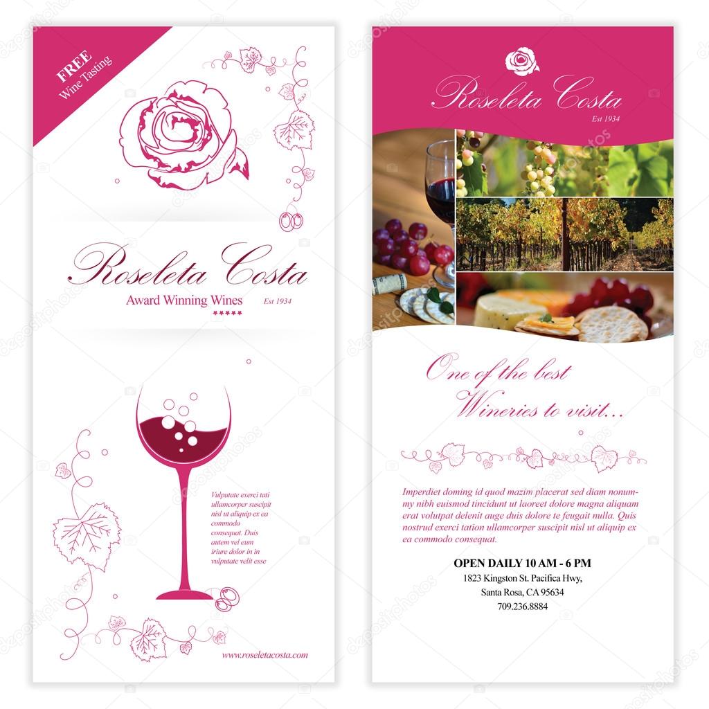 Wine Flyer Template Front & Back Stock Vector Image by ©smk23 Pertaining To Wine Flyer Template