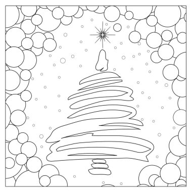 Soyut Noel ağacı boyama sayfası