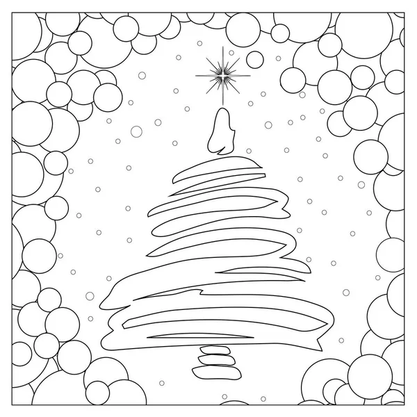 Abstraktní vánoční strom zbarvení stránky — Stock fotografie