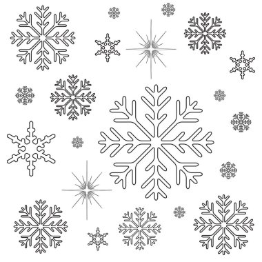Kar taneleri Noel boyama sayfası