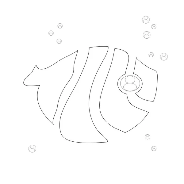 Abstract Fish Coloring Page