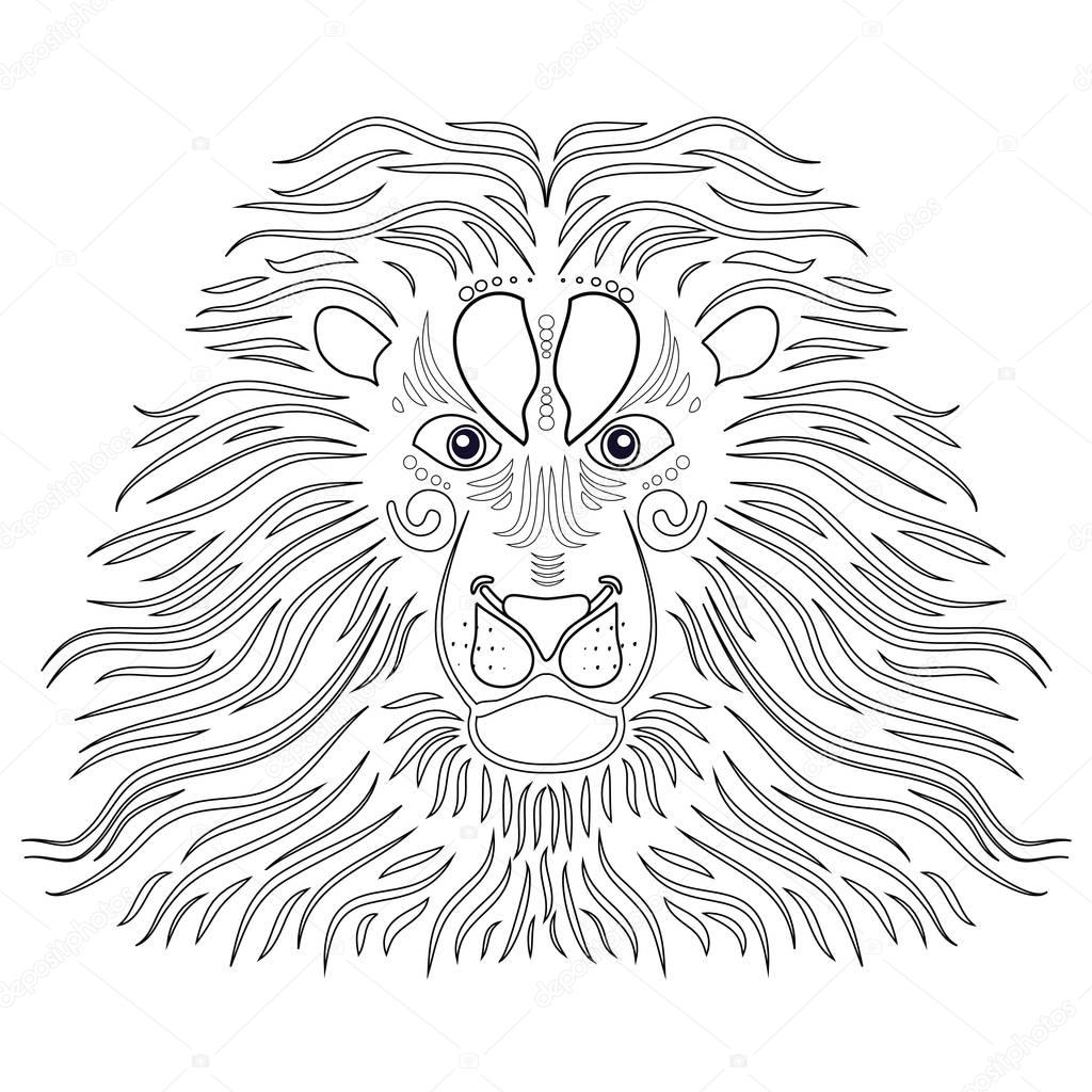 Leeuw Kleurplaat Stockfoto Smk0473 129269080
