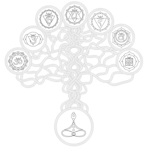 Tree Of Life Chakra Coloring Page — Stock Photo, Image