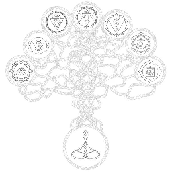 Baum des Lebens Chakra Ausmalseite — Stockfoto