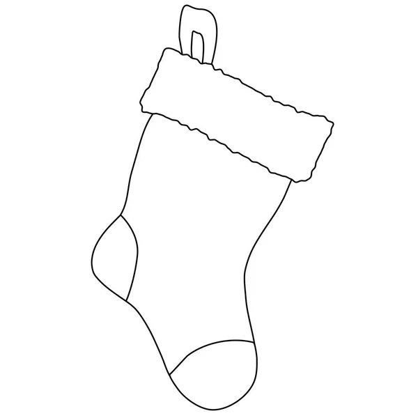 Christmas Stocking Coloring Page — Stock Photo, Image