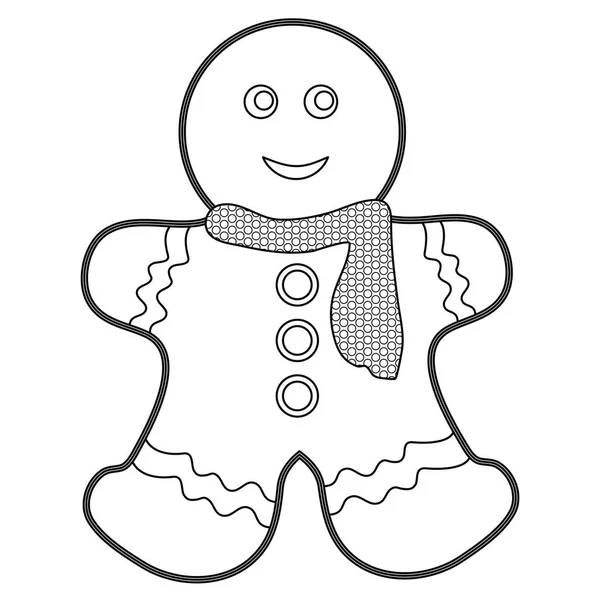 Gingerbread Man Coloring Page — Stock Photo, Image