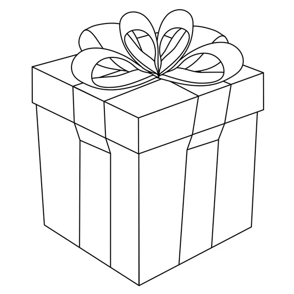 Christmas Present Coloring Page — Stock Photo, Image