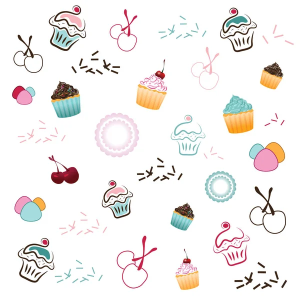 stock vector Cupcake Pastry Background & Logo Elements