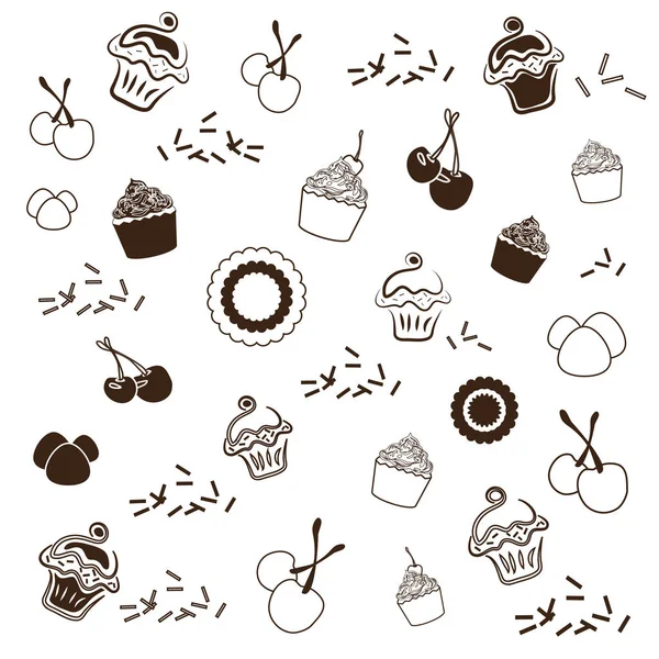 stock vector Cupcake Pastry Background & Logo Elements