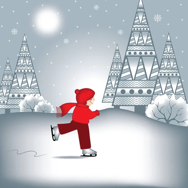 Silver & Red Winter Christmas Illustration — Stock Photo, Image