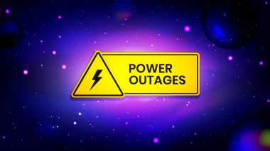 Power outages on outer space background. clipart