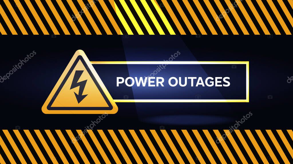 Power Outage Warning Poster In Yellow And Black With Flashlight And A Triangular Icon Of Electricity Vector Illustration Premium Vector In Adobe Illustrator Ai Ai Format Encapsulated Postscript Eps Eps Format