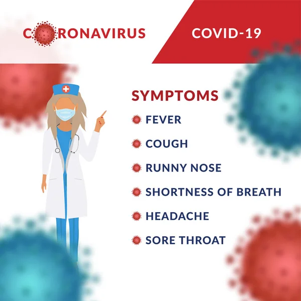 Coronavirus Belirtileri Tehlikeli Çin Ncov Koronavirüsü Sars Salgını Tehlikesi Alarmı — Stok Vektör