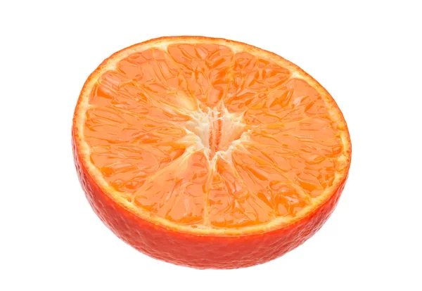 Mandarinkový citrusové řezy na bílém pozadí — Stock fotografie